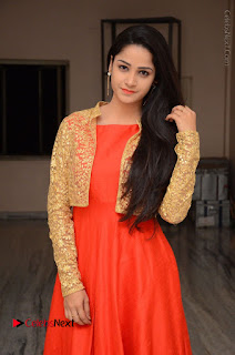 Telugu Actress Divya Nandini Stills in Orange Sleeveless Gown at Chennai Chaitrama Movie le Launch Event  0005.JPG