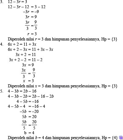 Contoh Soal Sistem Persamaan Linear Dua Atau Tiga Variabel