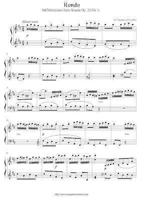 Partitura de piano gratis de Muzio Clementi: Rondo, Sonata Op. 25 No.6
