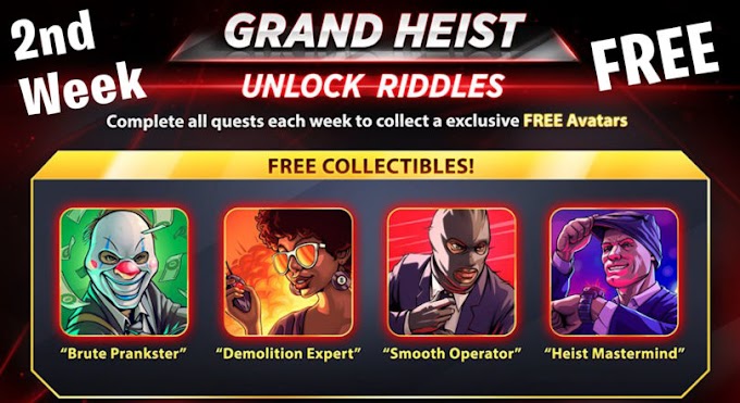 Grand Heist Quest Free Cue + Avatar | Riddles #2 || OMI  8BP REWARDS