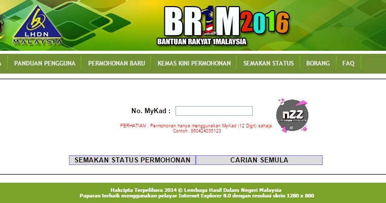 Semakan Brim Melalui Ic - BR1M Reg