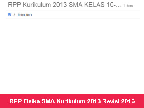 RPP Fisika SMA Kurikulum 2013 Revisi 2016
