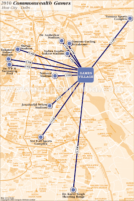 2010 Commonwealth Games Map