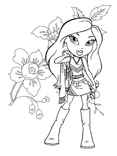 bratz coloring pages, cartoon coloring pages
