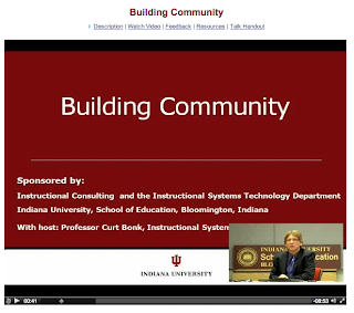 image links to Dr. Bonk's lecture on Building Community