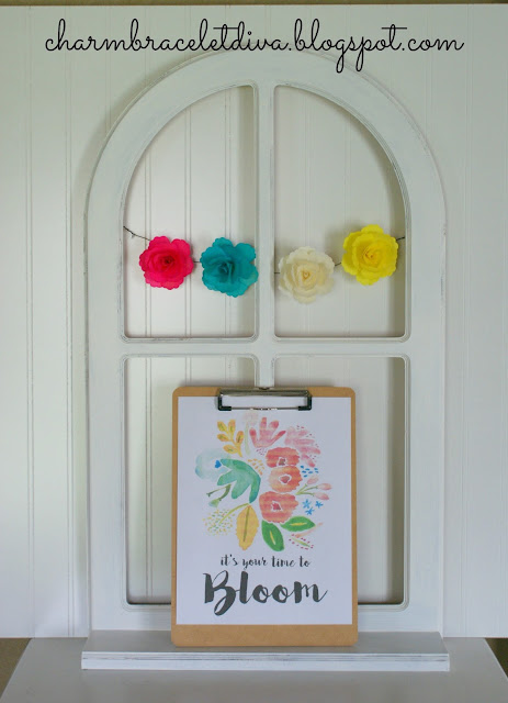 Cathedral window frame transformed into farmhouse decor 