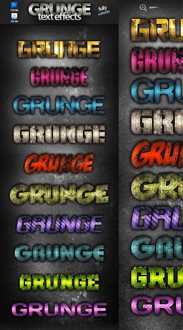 Grunge Text Effects PSD