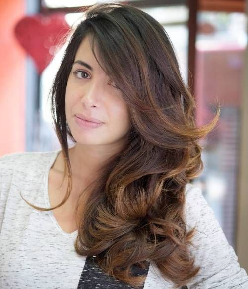 Long Chestnut Brown Hair Color With Honey Blonde Highlights