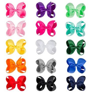 CN Baby Girls Hair Bow Boutique 6" Grosgrain Ribbon Hair Bows With Alligator Clips for Teens Baby Toddler Kids Pack of 15 