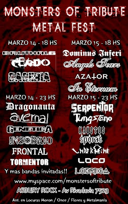 Monsters of Tribute Metal Fest 14 y 15 de Marzo de 2008