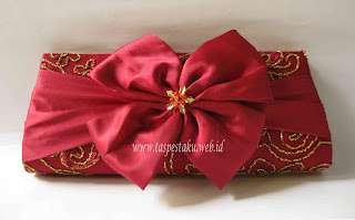 Pusat Tas Pesta Broklat Maroon Handmade Harga Grosir