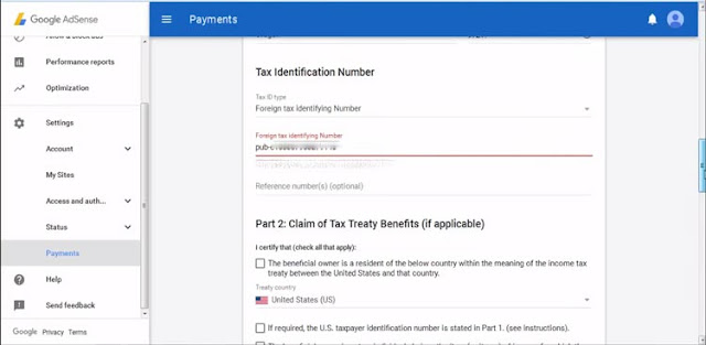 طريقة إغلاق الملف الضريبي tax info جوجل أدسنس أمريكي W9