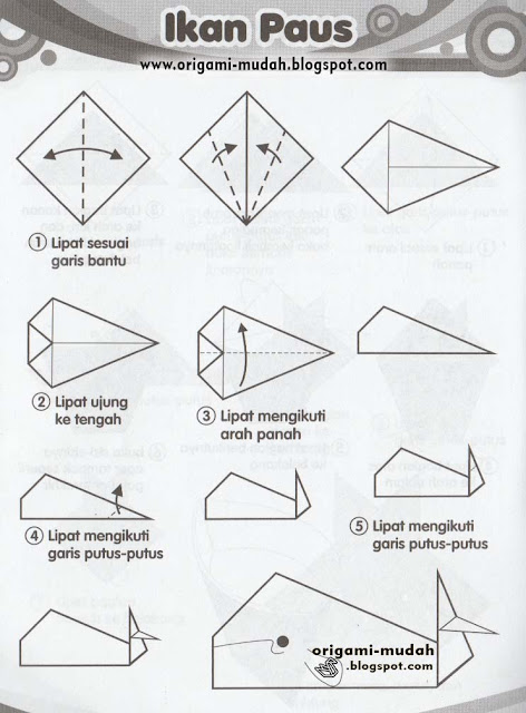 Cara Mudah Membuat Origami Ikan Paus