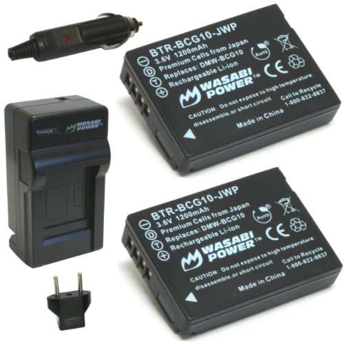 Wasabi Power Battery (2-Pack) and Charger for Panasonic DMW-BCG10, DMW-BCG10E, DMW-BCG10PP and Panasonic Lumix DMC-3D1, DMC-TZ6, DMC-TZ7, DMC-TZ8, DMC-TZ10, DMC-TZ18, DMC-TZ19, DMC-TZ20, DMC-TZ25, DMC-TZ30, DMC-TZ35, DMC-ZR1, DMC-ZR3, DMC-ZS1, DMC-ZS3, DMC-ZS5, DMC-ZS6, DMC-ZS7, DMC-ZS8, DMC-ZS9, DMC-ZS10, DMC-ZS15, DMC-ZS19, DMC-ZS20, DMC-ZS25, DMC-ZX1, DMC-ZX3