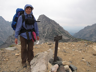 Dana standing on top of Paintbrush Pass
