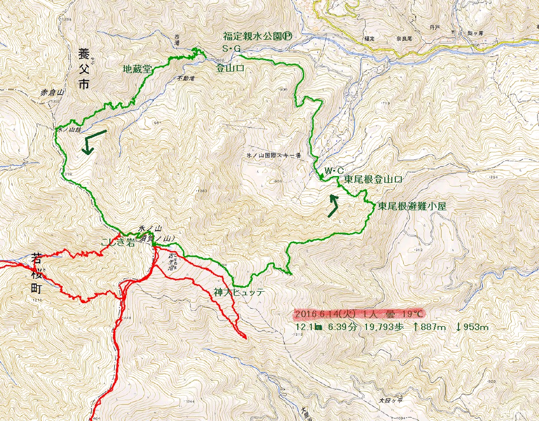 いずみやま 16 6 14 火 氷ノ山 1 509m 周回 親水公園 東尾根登山口 登山
