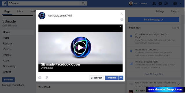 youtube video play in facebook with vtofb