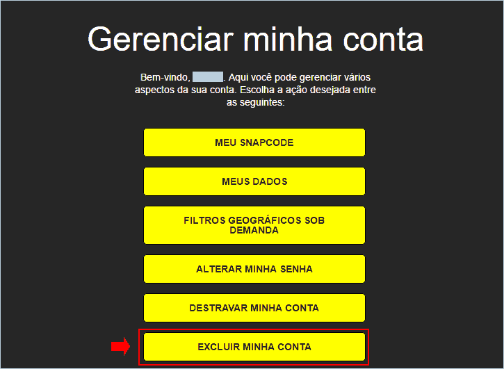 Excluir minha conta do Snapchat