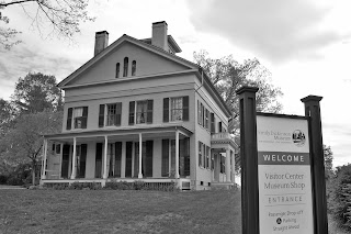 Sideview of Emily Dickenson's family home in Amherst, MA, USA