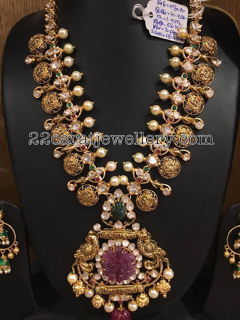 Lakshmi Haram with Pearls 146 grams