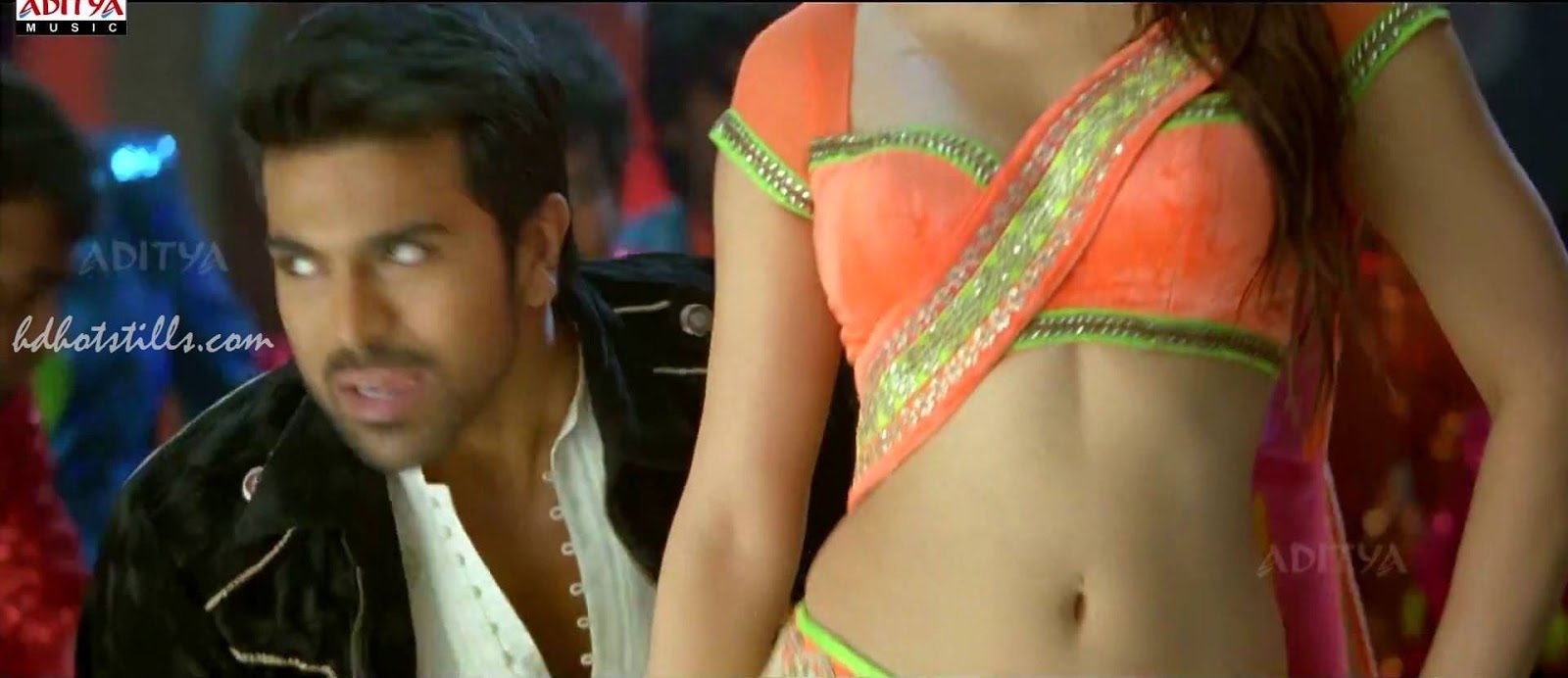 yevadu shruti hassan navel show