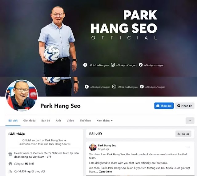 Khi thầy Park chính thức ra nhập Facebook và phản ứng với của các học trò cưng ở đội tuyển Việt Nam