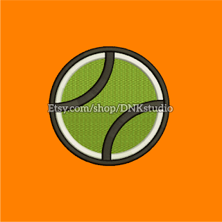 Tennis Ball Embroidery Design Applique