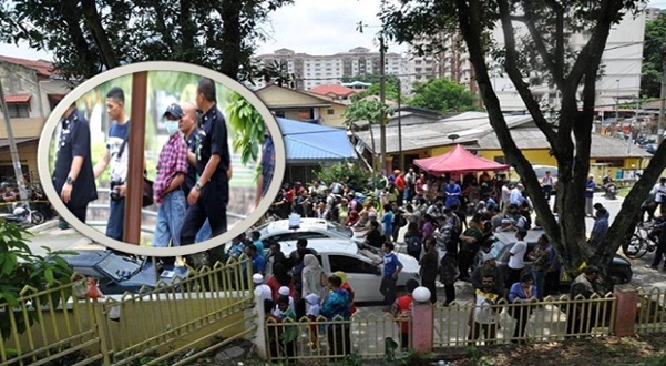 Image result for polis bawa suspek bakar tahfiz ke tempat kejadian semula