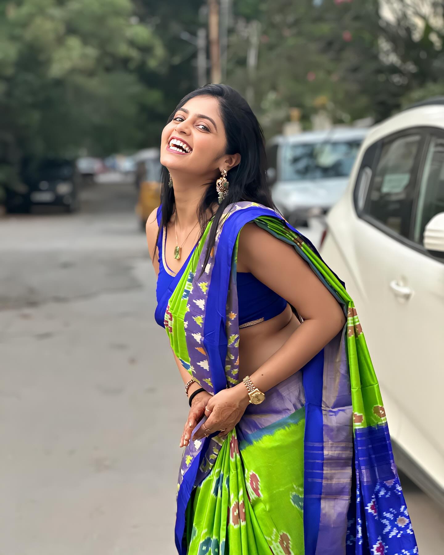 Pragya Nayan Navel Curve in Saree