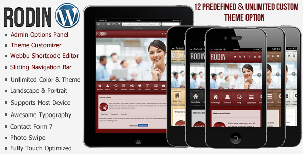 Rodin Mobile Template WordPress Version - ThemeForest Item for Sale
