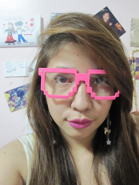 pink pixelated glasses