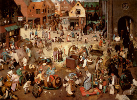 Resultado de imagen de brueghel el viejo carnaval y cuaresma grupo de mendigos"