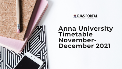 [Updated] Anna University Timetable November-December 2022