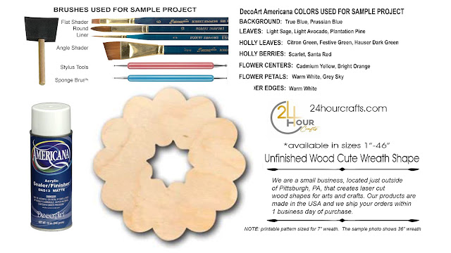Annie Lang's Scalloped Wood Christmas Wreath DIY painting project supply list because Annie Things Possible