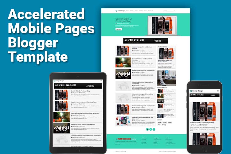 Kompi Design Blogger Template With Google AMP