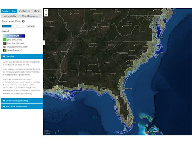 map of us after sea level rise