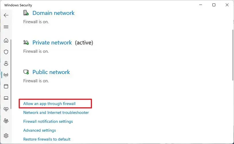 allow app firewall windows 11