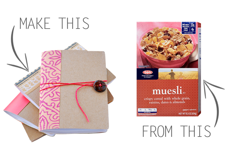 DIY: Mini Notebook From A Cereal Box