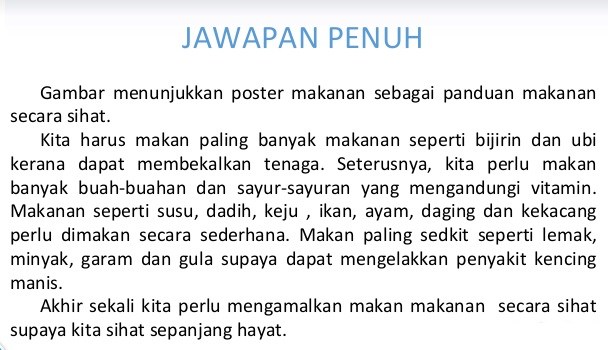 Contoh Jawapan Bahasa Melayu Penulisan UPSR: Bahagian B 