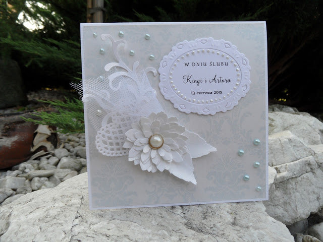 kartka ślubna, scrapbooking