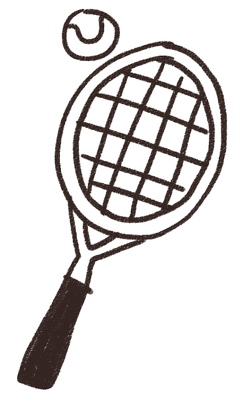 テニスラケットとボールのイラスト スポーツ器具 ゆるかわいい無料イラスト素材集