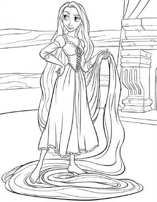 Tangled Coloring Sheets on Coloring Pages   Rapunzel Tangled Princess Coloring Sheet To Print