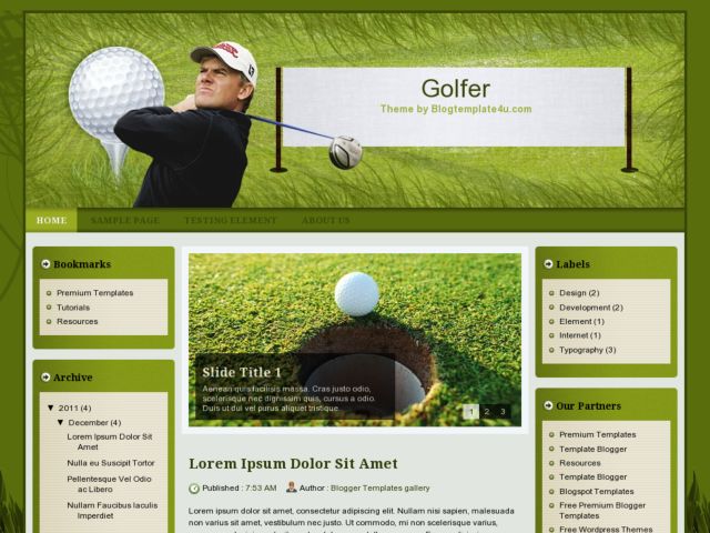 Golfer Blogger Template