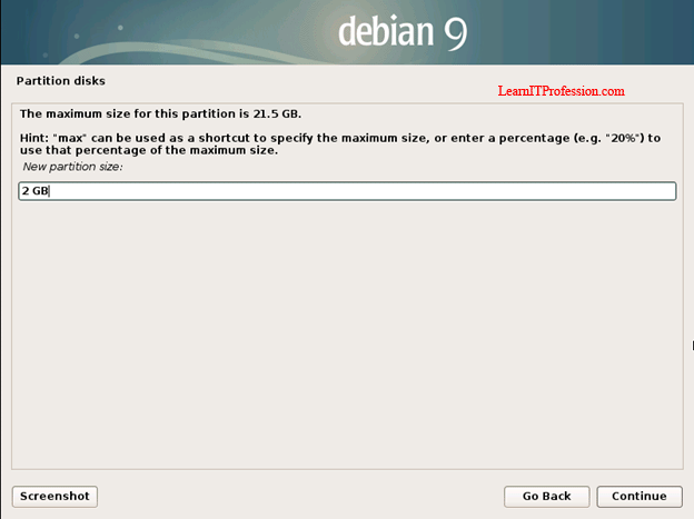 installation of debian 9 with lvm