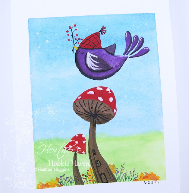 Heather's Hobbie Haven - Gouache - Woodland Bird