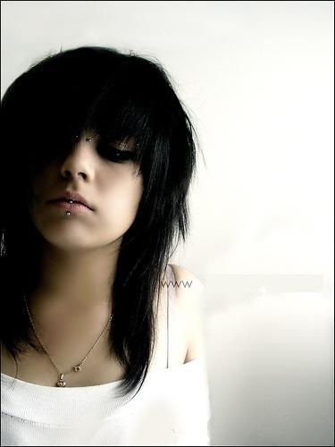 depressed emo girl. scene haircuts for girls with