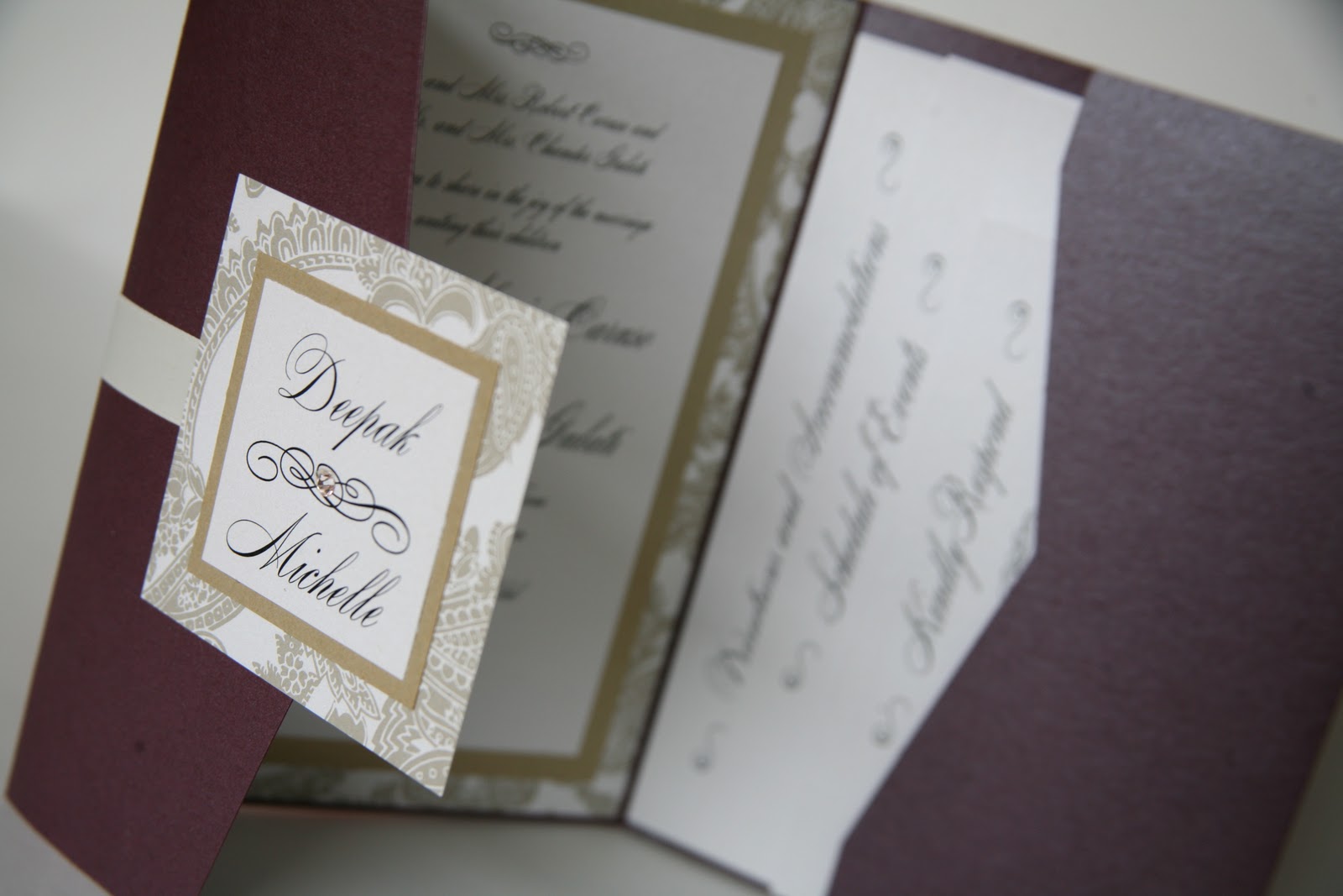 pocket wedding invitation