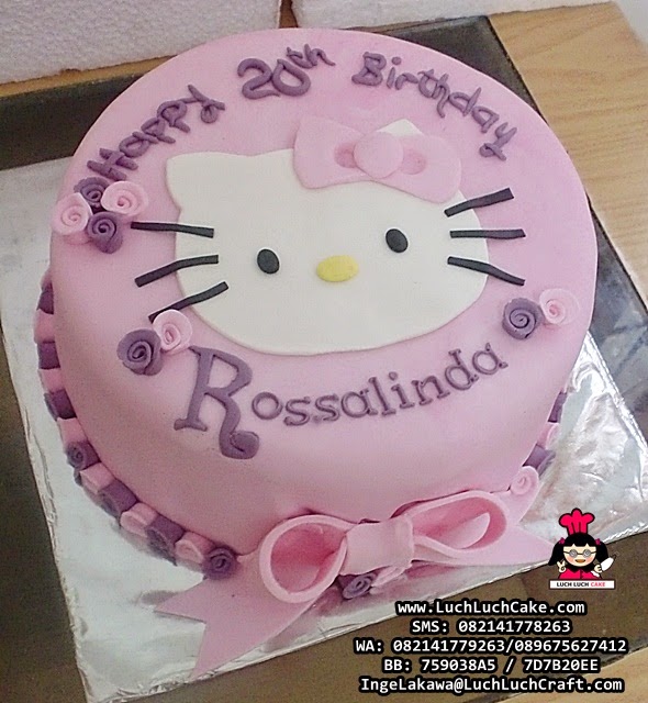 Luch Luch Cake Kue Tart Fondant Hello Kitty  2D Daerah 