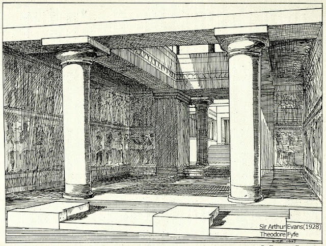 ノア文明・クノッソス宮殿遺跡・南プロピュライア（想像図）／Evans-Heidelberg U.