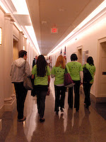 The New York team heads to Rep. John Hall's office.